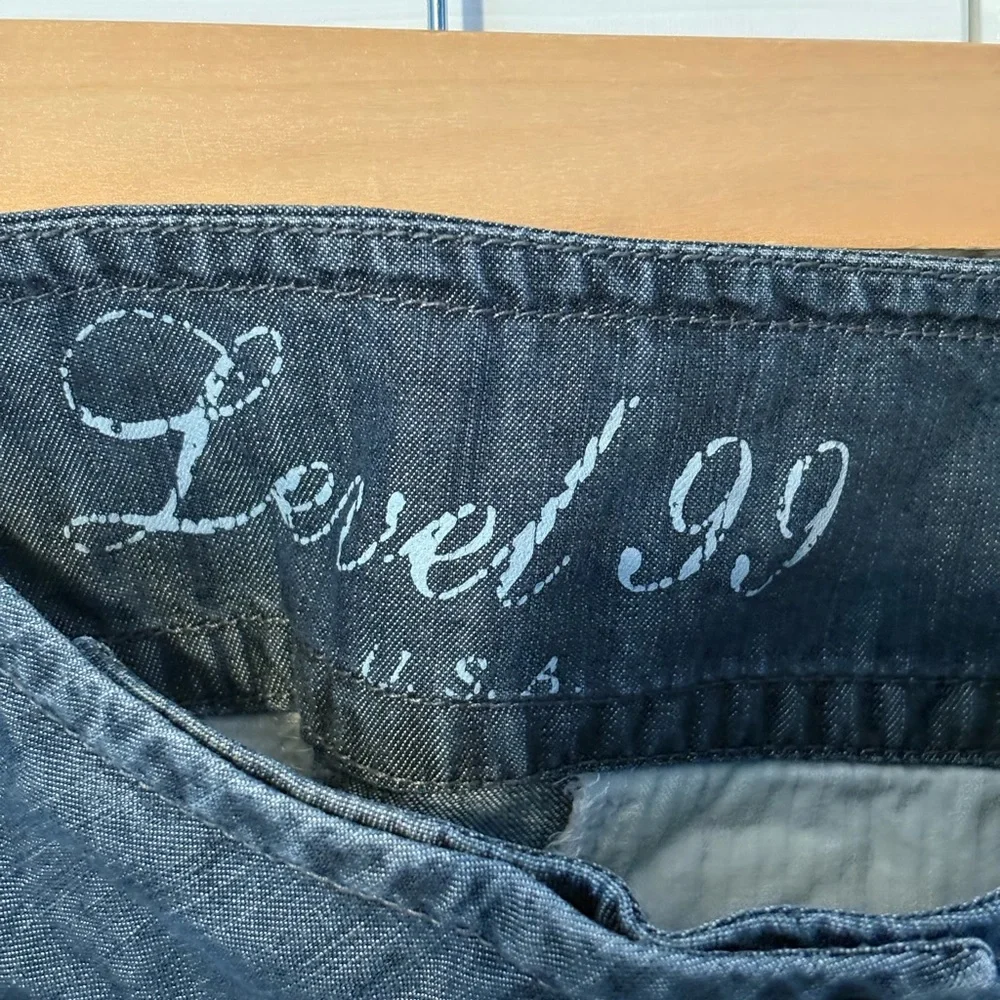 Level 99 Blue Flare Wide Leg Jeans - Picture 4 of 4